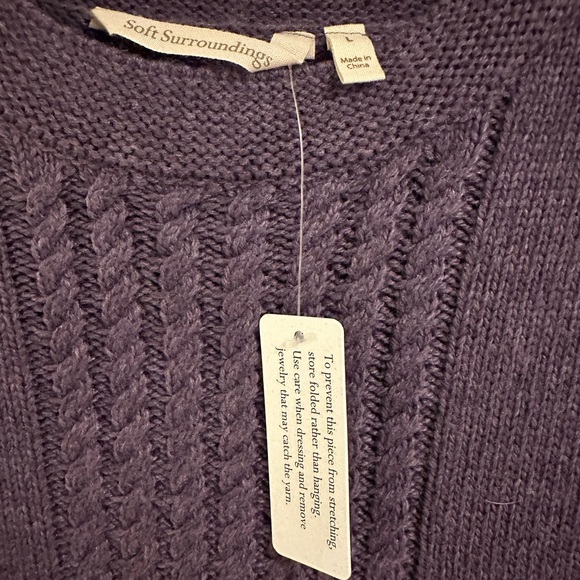 Soft Surroundings Deep Purple Cable Knit Top - Picture 3 of 5